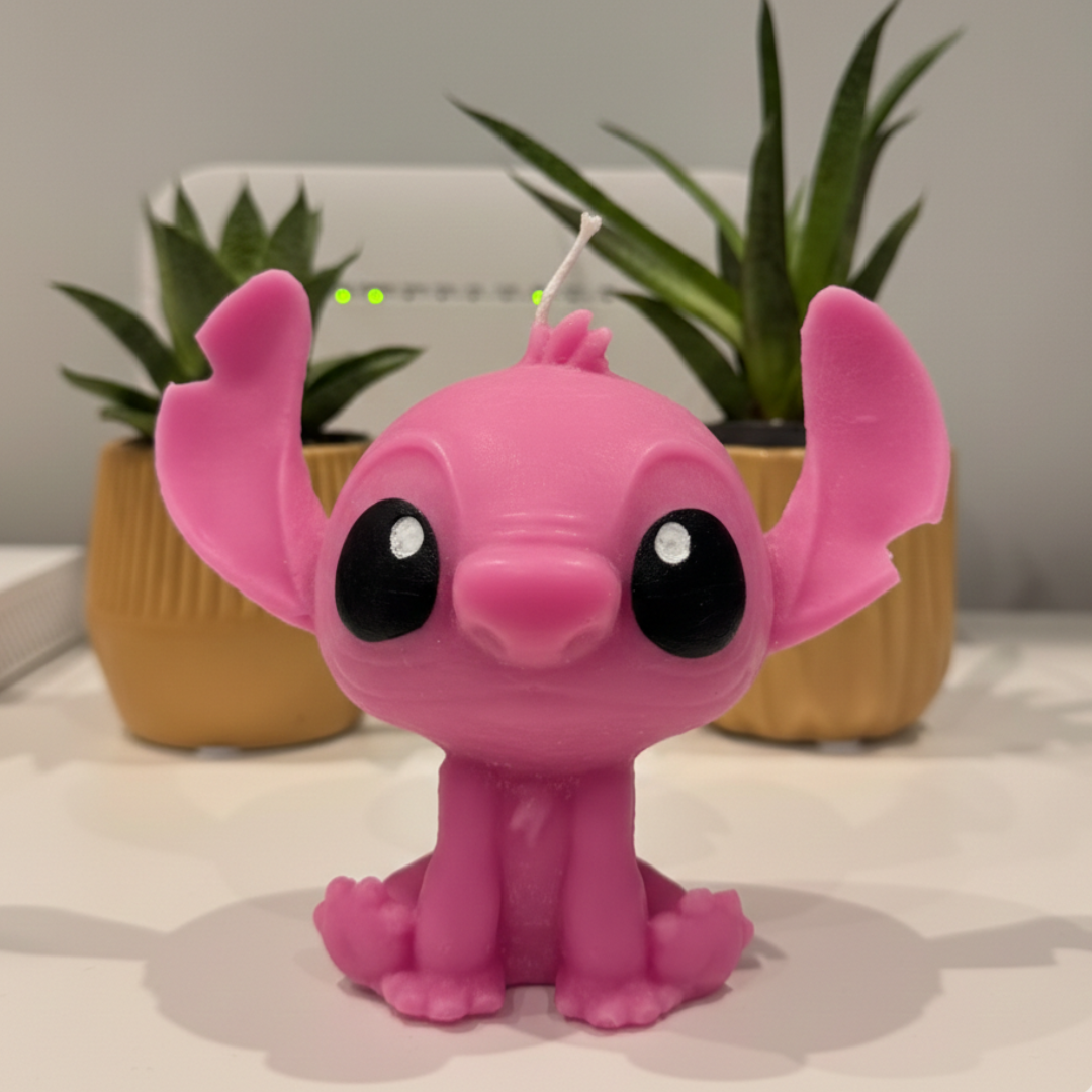 Vela Stitch Rosa Aromática